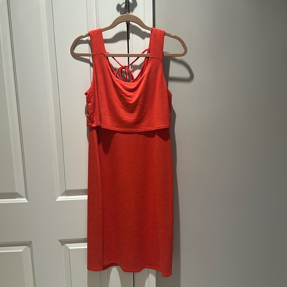 Cabi Dress The Weekend Coral Orange Sleeveless Dress